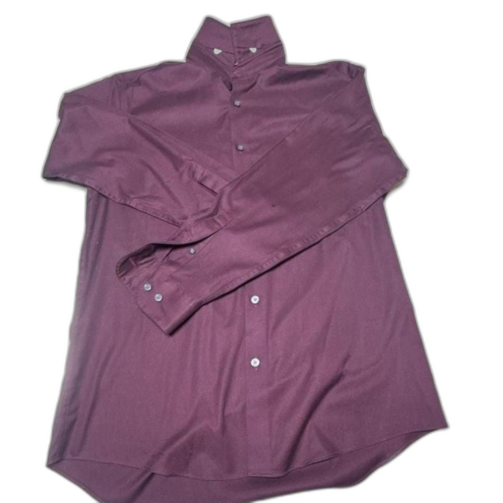 Kenneth-cole Men's Purple and Burgundy Shirt 16 32/33 (M)
